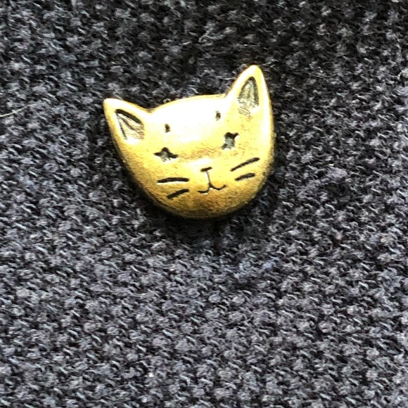 CJ Banks 1X Cardigan Cat Dog Embroidered Cat Navy - Picture 4 of 8